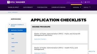 
                            6. Application Checklists | NYU Wagner