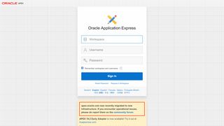 
                            9. Application Express - Sign In - Oracle APEX