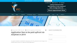 
                            4. Application fees to be paid upfront via ASQAnet in 2014 - F4 Solutions