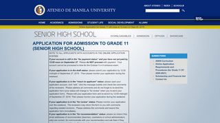 
                            7. Application for Admission to Grade 11 (Senior High School ...