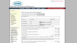 
                            3. application for employment - AAON Heating and Cooling Products