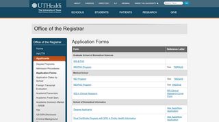 
                            4. Application Forms - Applicants - Office of the Registrar - UTHealth