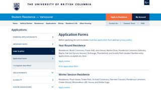 
                            6. Application Forms - UBC Vancouver Housing - The University of ...