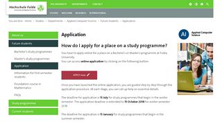 
                            1. Application – Hochschule Fulda