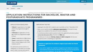 
                            2. Application instructions for Bachelor, Master and ... - KU Leuven