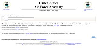 
                            2. Application Portal Login Page - Air Force Academy Admissions