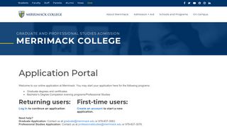 
                            1. Application Portal - Merrimack College