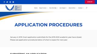 
                            8. Application Procedures | Air Force Aid Society | AFAS