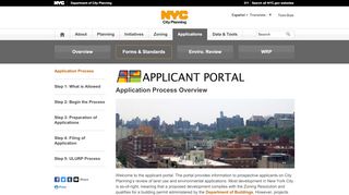 
                            3. Application Process Applicant Portal - DCP - NYC.gov