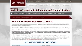 
                            7. Application Process/How to Apply | Texas A&M Agricultural ...