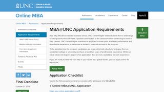 
                            9. Application Requirements | MBA@UNC