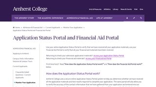 
                            9. Application Status Portal and Financial Aid Portal - Amherst ...