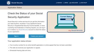 
                            6. Application Status | Social Security Administration