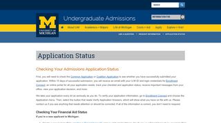 
                            9. Application Status - Undergraduate Admissions - University of Michigan