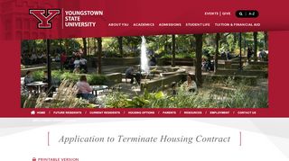 
                            7. Application to Terminate Housing Contract | Youngstown ... - YSU.edu
