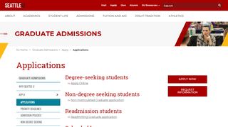 
                            8. Applications - Apply - Graduate Admissions - Seattle University