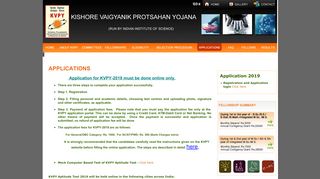 
                            6. APPLICATIONS - Kishore Vaigyanik Protsahan Yojana (KVPY)