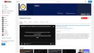 
                            3. Applied AI Course - YouTube