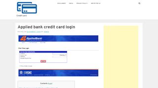 
                            9. Applied bank credit card login - Credit card