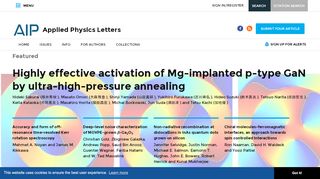 
                            9. Applied Physics Letters - AIP Publishing - Scitation