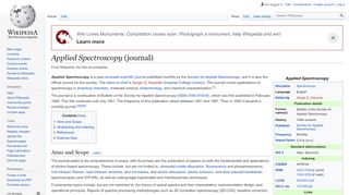 
                            7. Applied Spectroscopy (journal) - Wikipedia