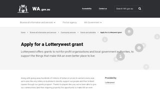 
                            4. Apply for a Lotterywest grant | Western Australian Government