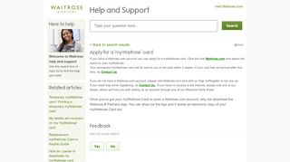 
                            3. Apply for a 'myWaitrose' card - Waitrose - Help …