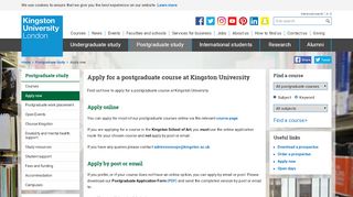 
                            2. Apply for a postgraduate course at Kingston University - Postgraduate ...