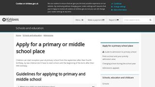 
                            4. Apply for a primary school place | Kirklees Council