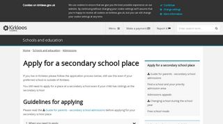 
                            1. Apply for a secondary school place | Kirklees Council