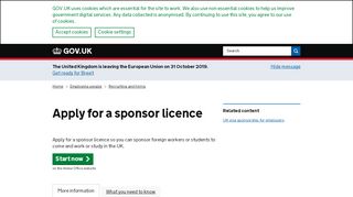 
                            2. Apply for a sponsor licence - GOV.UK