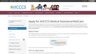 
                            7. Apply for AHCCCS Health Insurance/KidsCare - azahcccs.gov