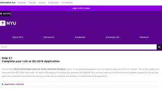 
                            4. Apply for an I-20 or DS-2019 - NYU