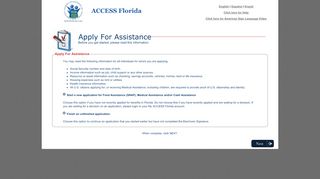 
                            6. Apply For Assistance - dcf-access.dcf.state.fl.us