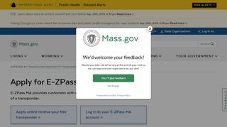 
                            2. Apply for E-ZPass MA | Mass.gov