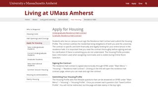 
                            1. Apply for Housing | Living at UMass Amherst