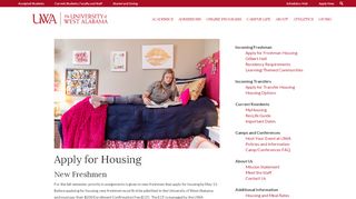 
                            8. Apply for Housing | University of West Alabama