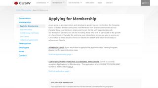 
                            4. Apply for Membership - Welcome - CUSW