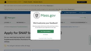 
                            5. Apply for SNAP benefits (food stamps) | Mass.gov