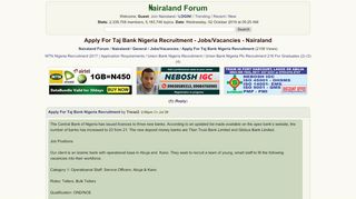 
                            5. Apply For Taj Bank Nigeria Recruitment - Jobs/Vacancies ...