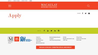 
                            1. Apply | Macaulay Honors College