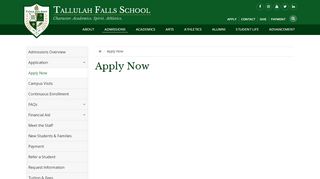 
                            2. Apply Now - Tallulah Falls School