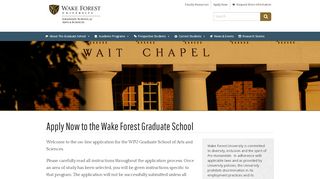 
                            2. Apply Now to the Wake Forest Graduate School | Wake Forest ...
