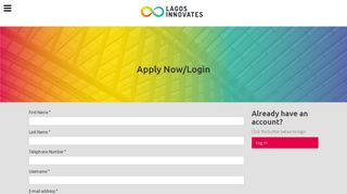 
                            2. Apply Now/Login | Lagos Innovates