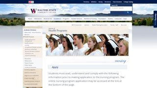 
                            2. Apply -- Nursing - Walters State Community College