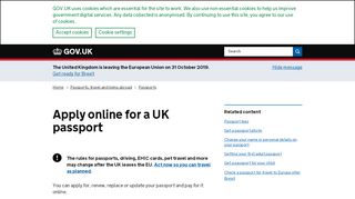 
                            2. Apply online for a UK passport - GOV.UK