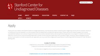 
                            8. Apply | Stanford Center for Undiagnosed Diseases
