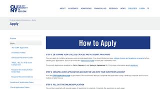 
                            2. Apply – The City University of New York