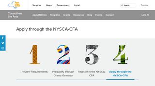 
                            5. Apply through the NYSCA-CFA | NYSCA