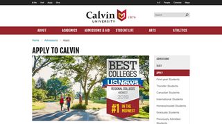 
                            5. Apply to Calvin - Admissions | Calvin University